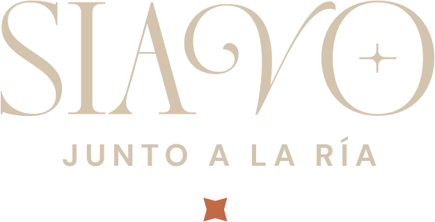 vector de wordmark de siavo color arena y estrella colo terracota